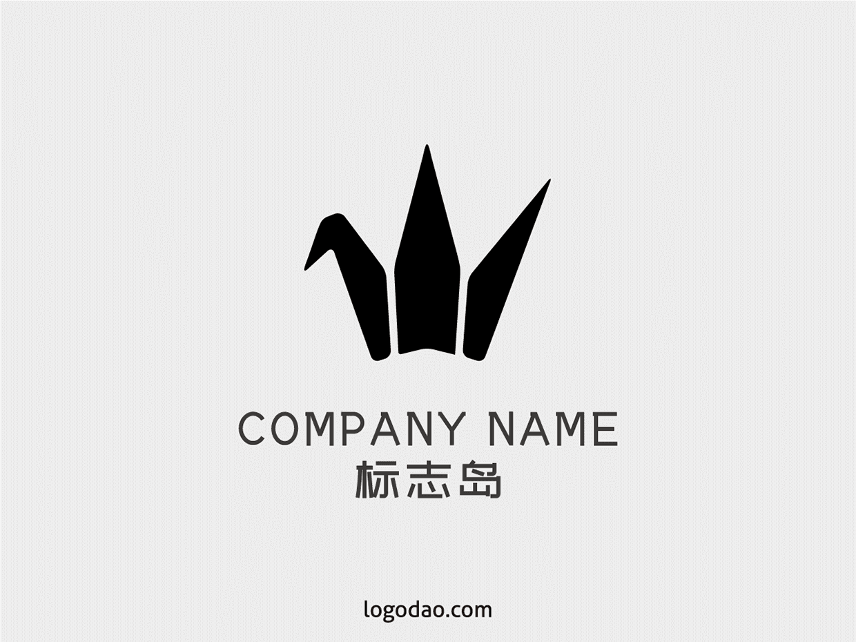 2020年千纸鹤图案创意原创标志设计